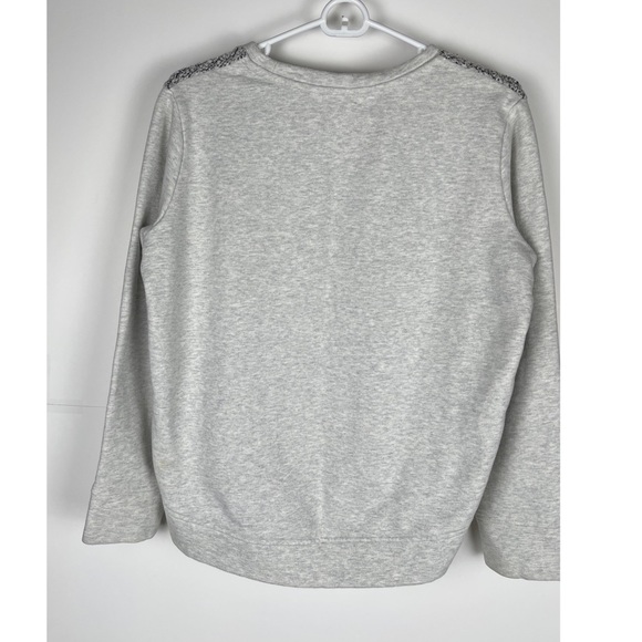 Athleta Pacific Pullover Wool Blend Sweatshirt Size Medium Gray Fuzzy Crew Neck - Picture 3 of 8
